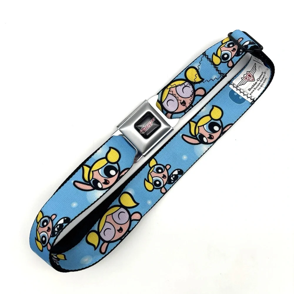 Rare Deadstock 2015 Buckle-Down BUBBLES Powerpuff Girls Seatbelt Belt 28-46